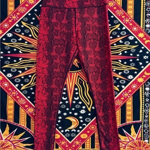 Glyder x Rumble red snake print leggings